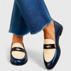 MARLEEN | MARINE BLUE LOAFER WITH SMALL HEEL