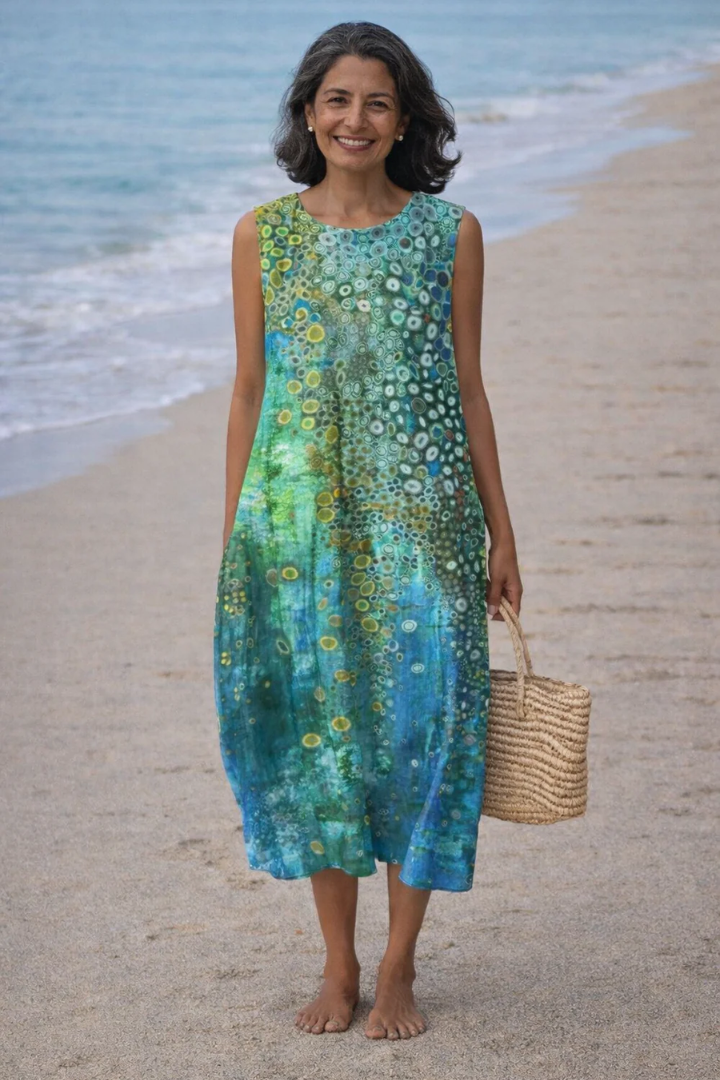 Eva | Geometric Midi Dress
