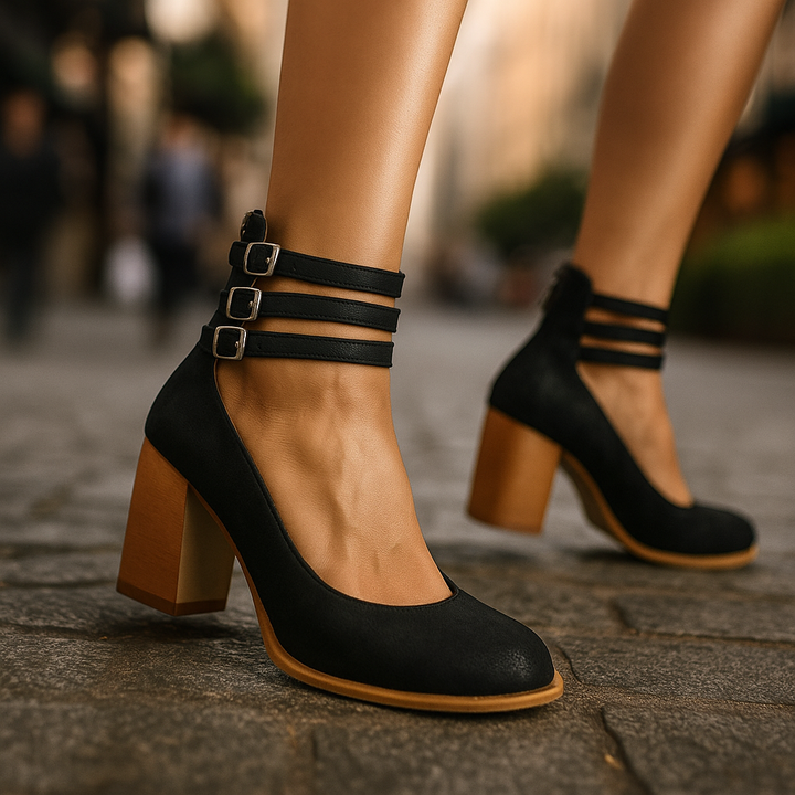 Aurelia Strap Leather Heels