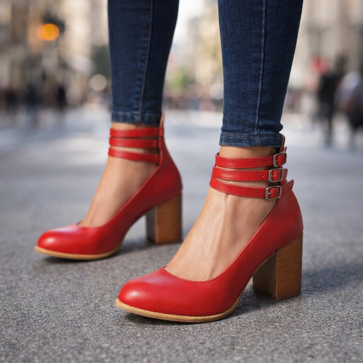 Aurelia Strap Leather Heels