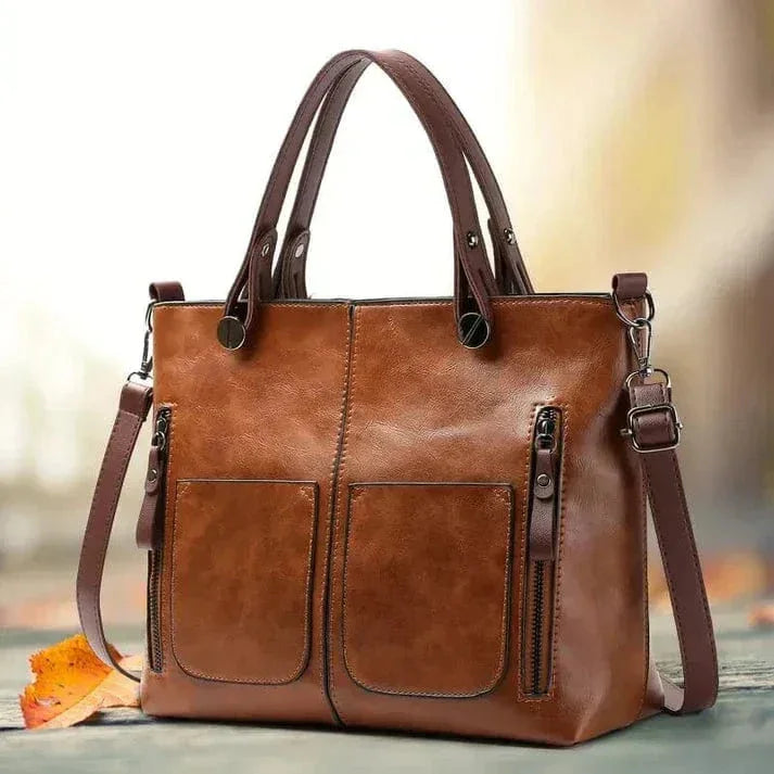Elegant vintage leather shoulder bag