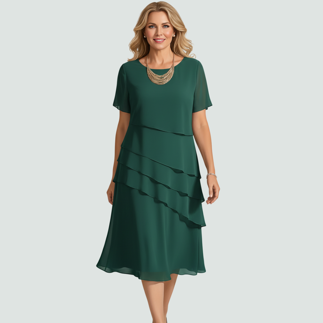 Isabella Layered Chiffon Midi Dress™
