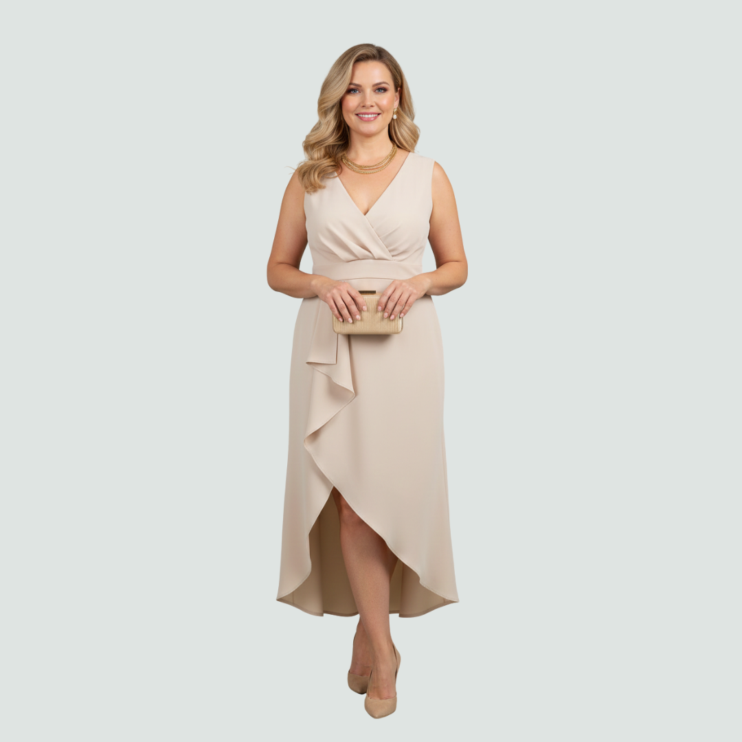 Carmel | Elegant Wrap Dress with a V-Neckline