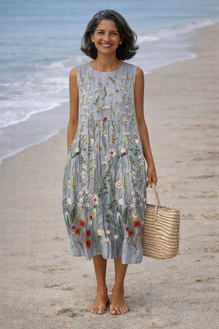 Eva | Geometric Midi Dress