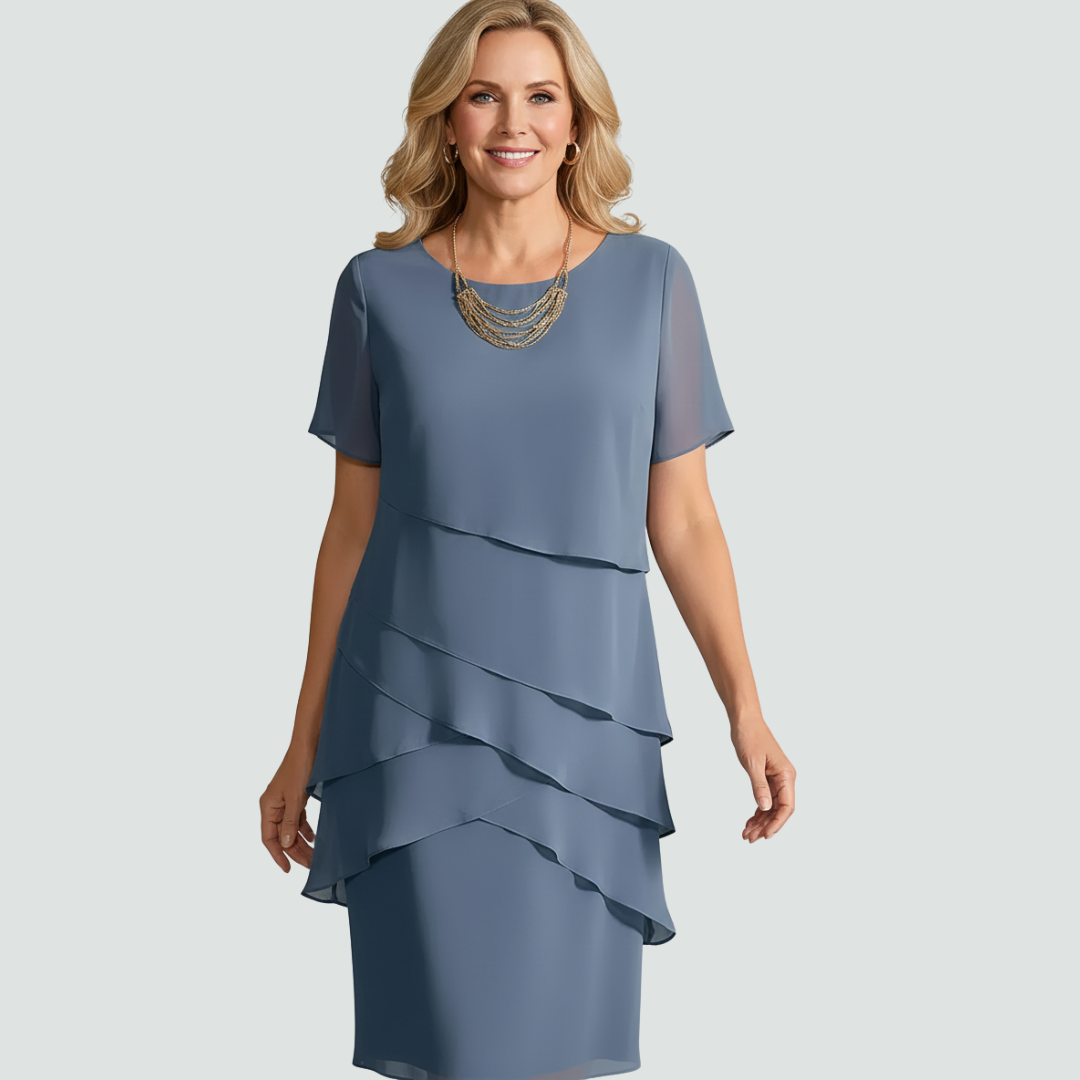 Isabella Layered Chiffon Midi Dress™