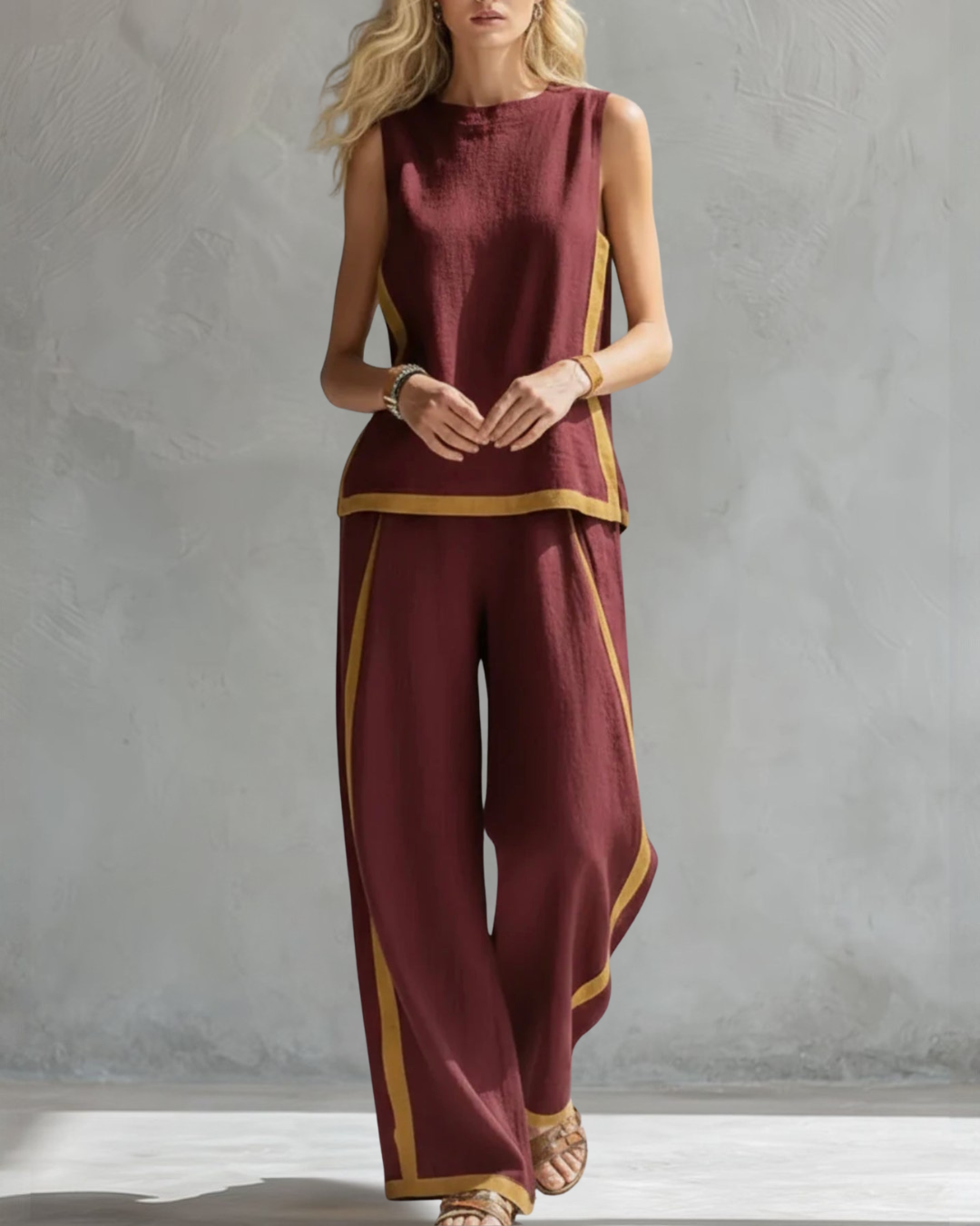 Aurora Linen Two-Piece Set