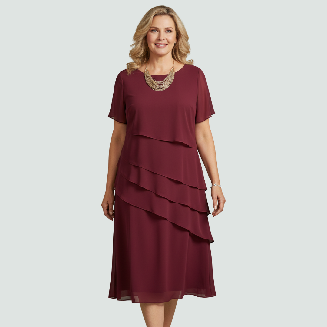 Isabella Layered Chiffon Midi Dress™