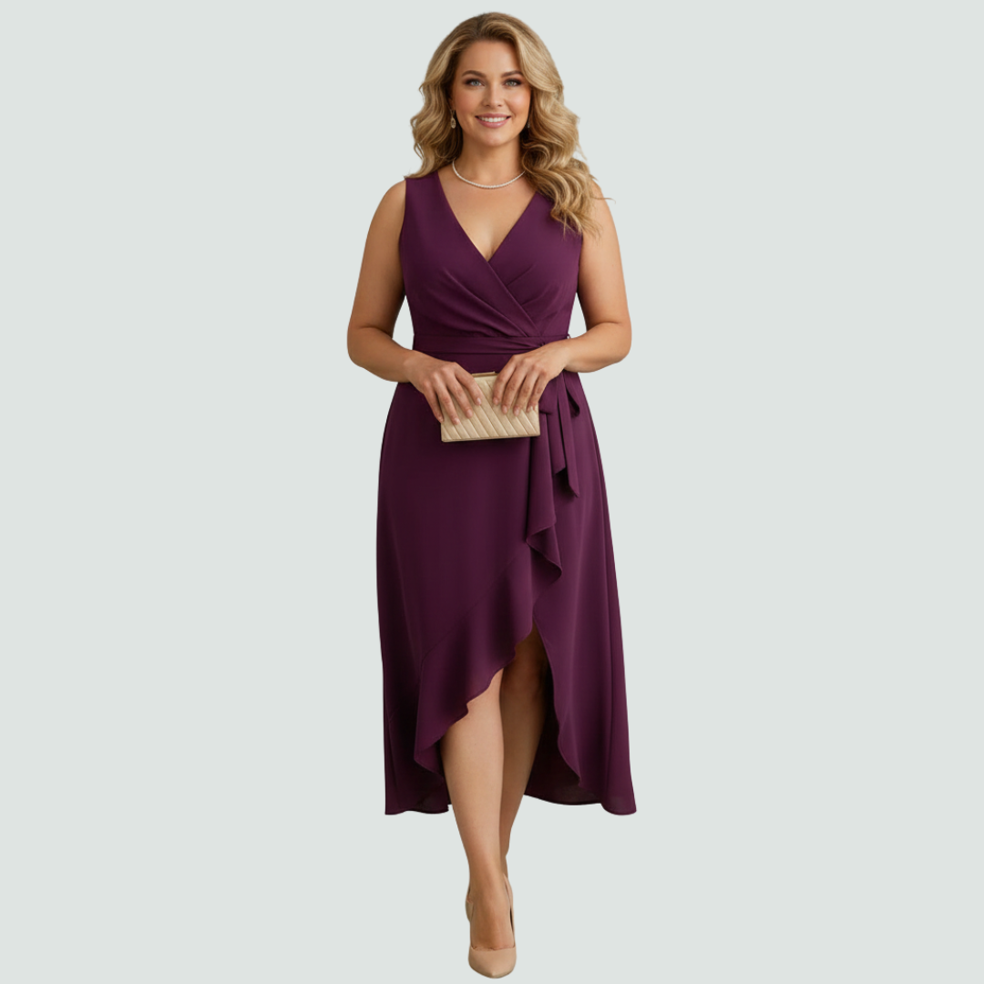 Carmel | Elegant Wrap Dress with a V-Neckline