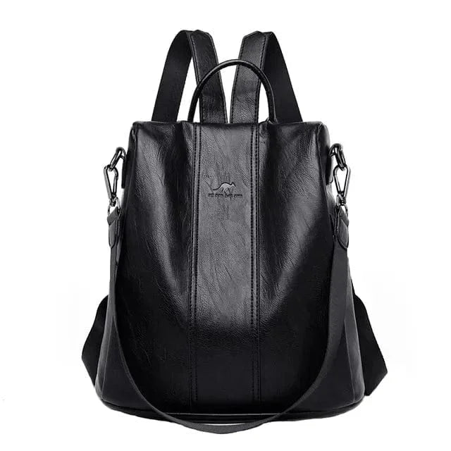 Durable and secure PU leather backpack
