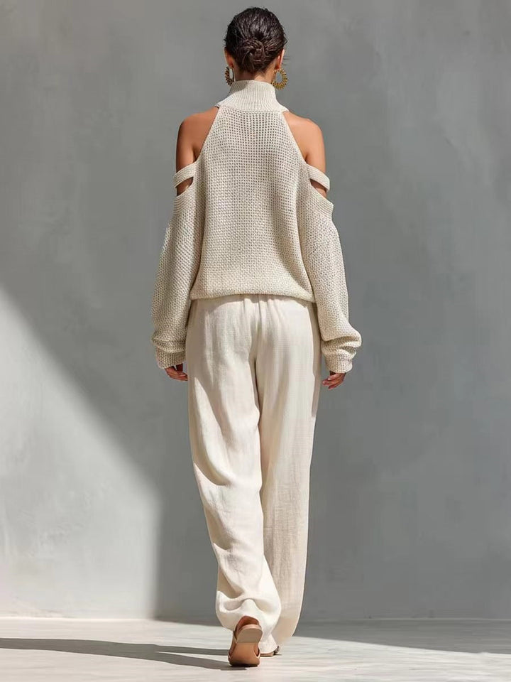 Fashionable Knit and Linen Set