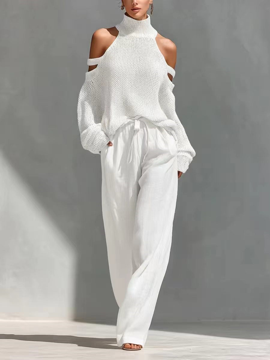 Fashionable Knit and Linen Set