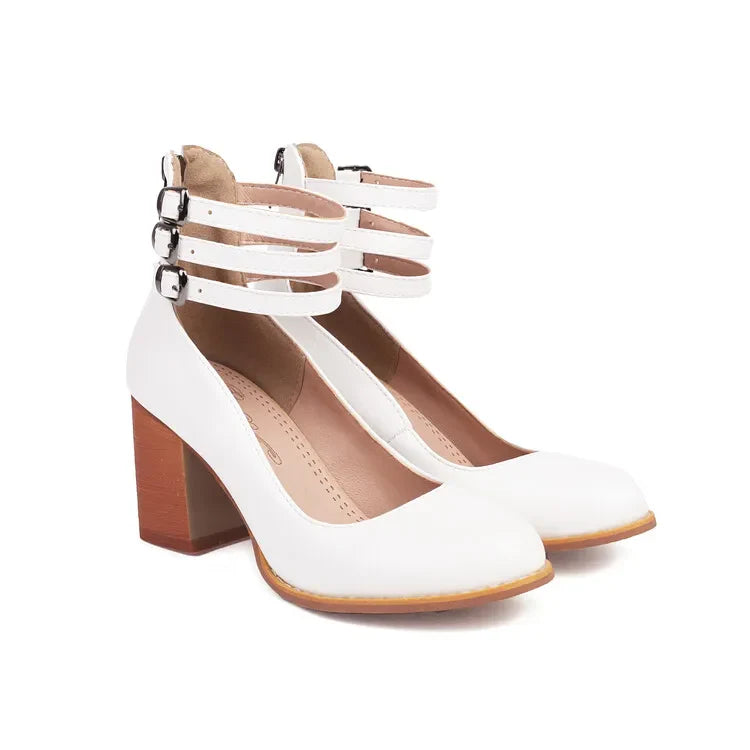 Aurelia Strap Leather Heels