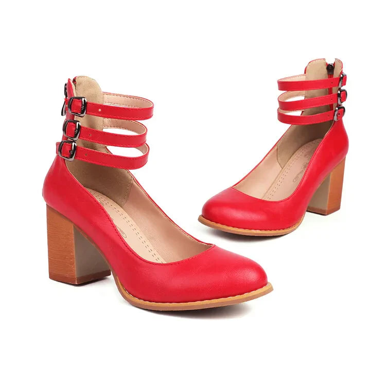 Aurelia Strap Leather Heels