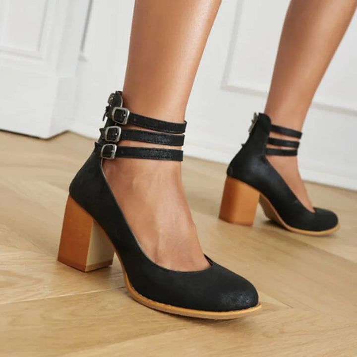 Aurelia Strap Leather Heels