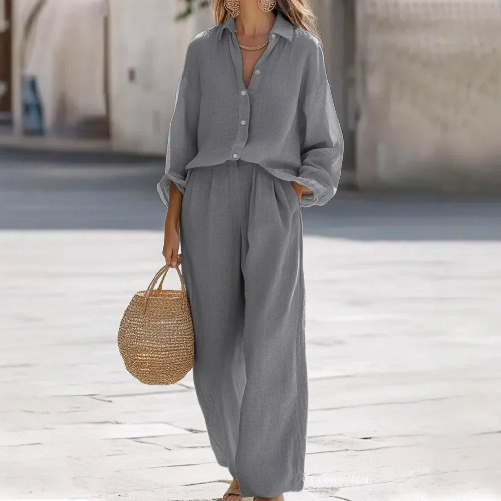 Giuseppe | Elegant Summer Cotton and Linen Set for Women