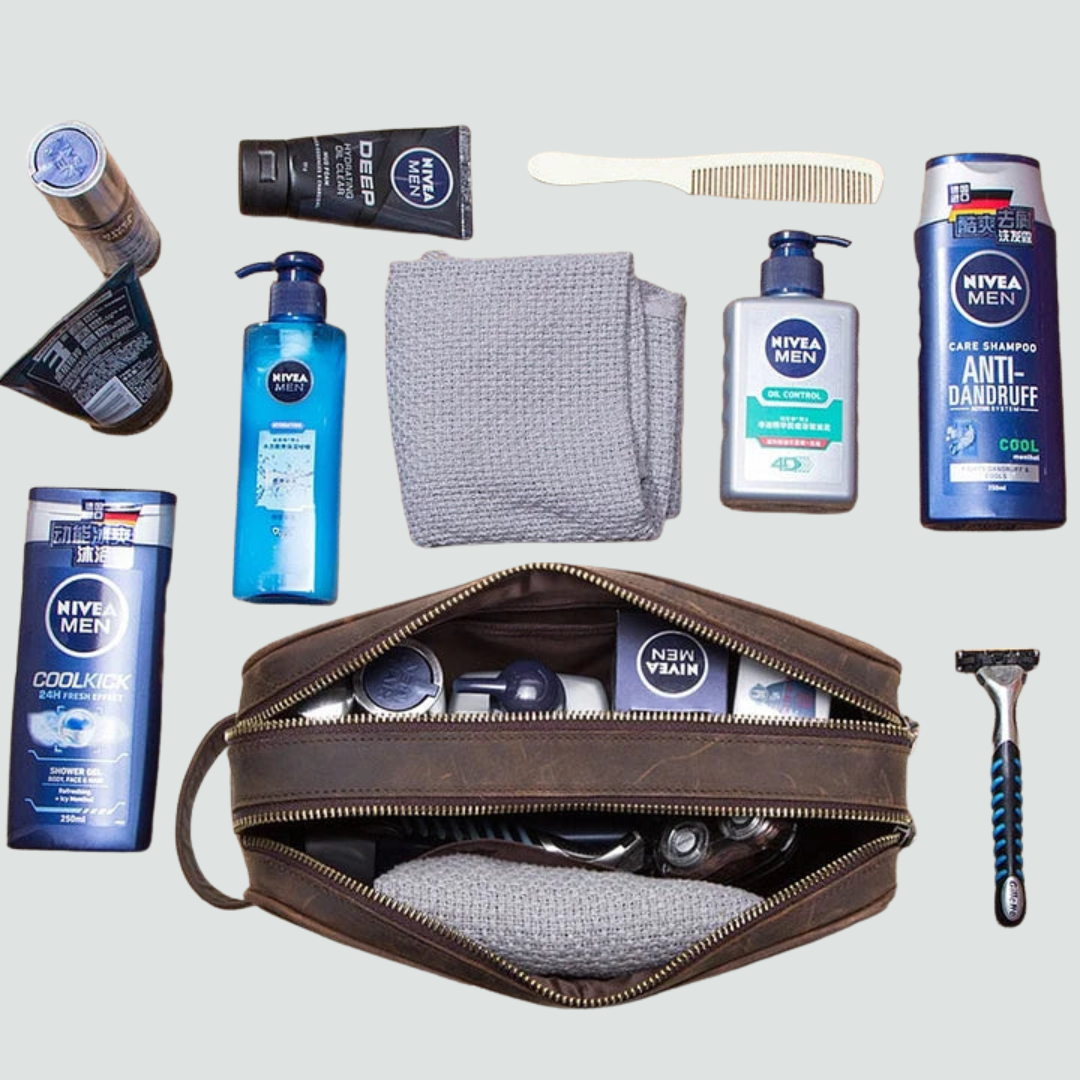 Crazy Horse Leather Toiletry Bag
