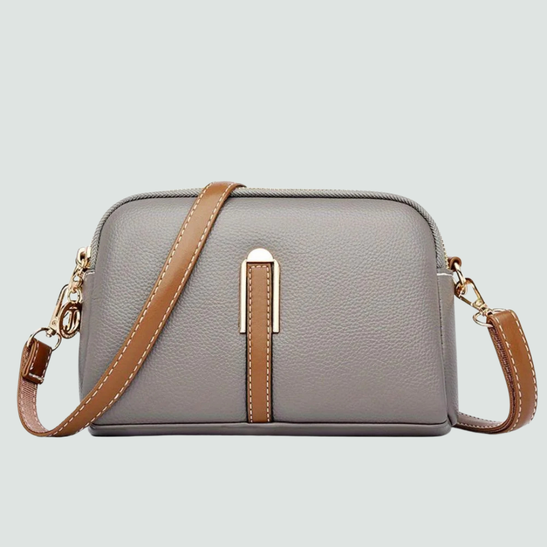 Mila Litchi Crossbody Bag with Embossed Print
