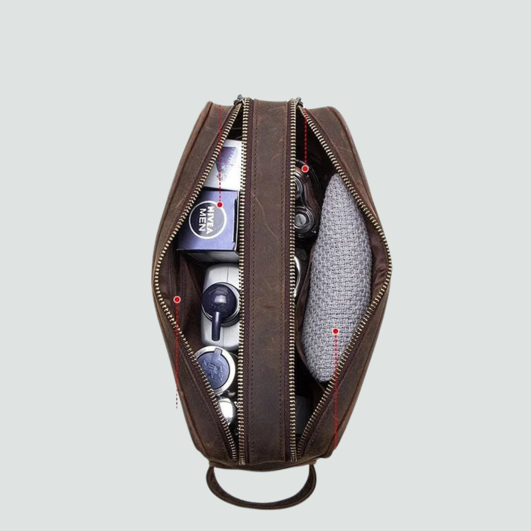 Crazy Horse Leather Toiletry Bag
