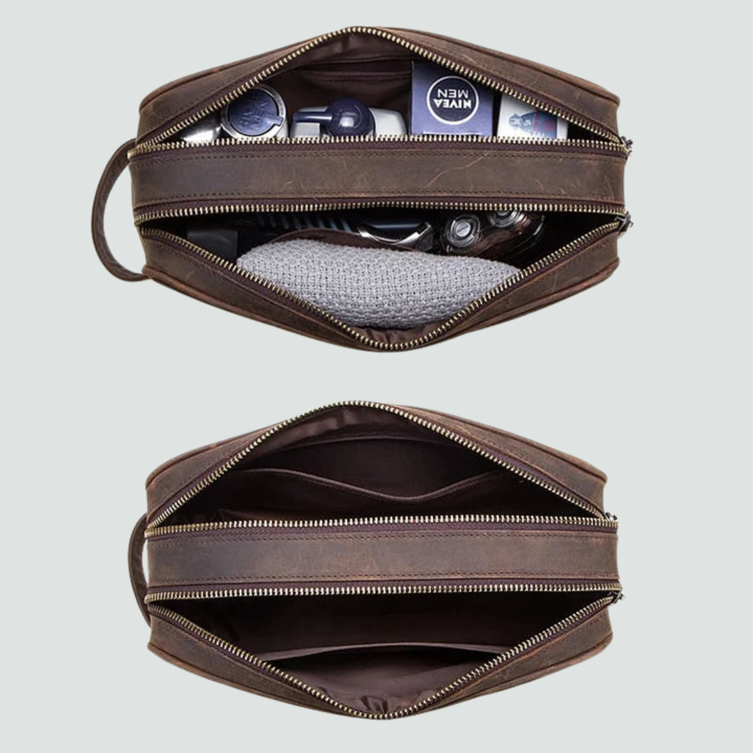 Crazy Horse Leather Toiletry Bag