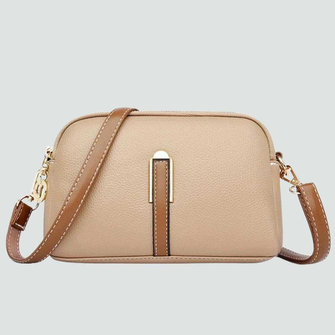 Mila Litchi Crossbody Bag with Embossed Print