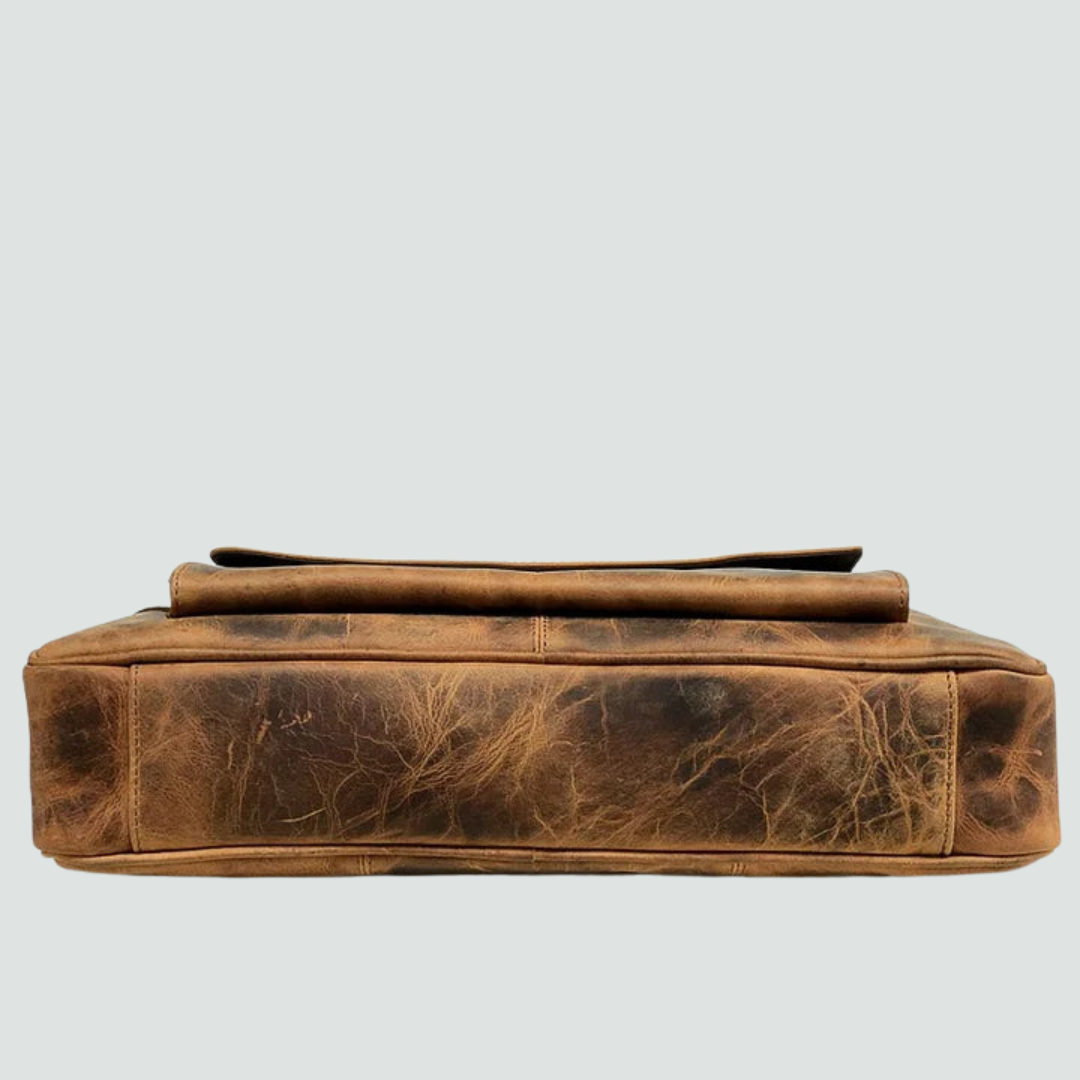 Hunter Brown Leather Laptop Bag