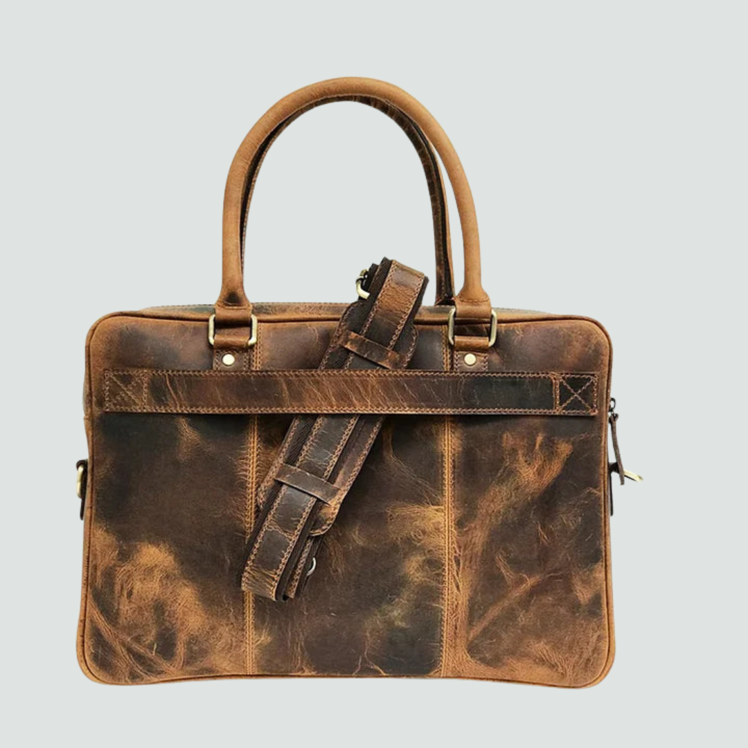 Hunter Brown Leather Laptop Bag