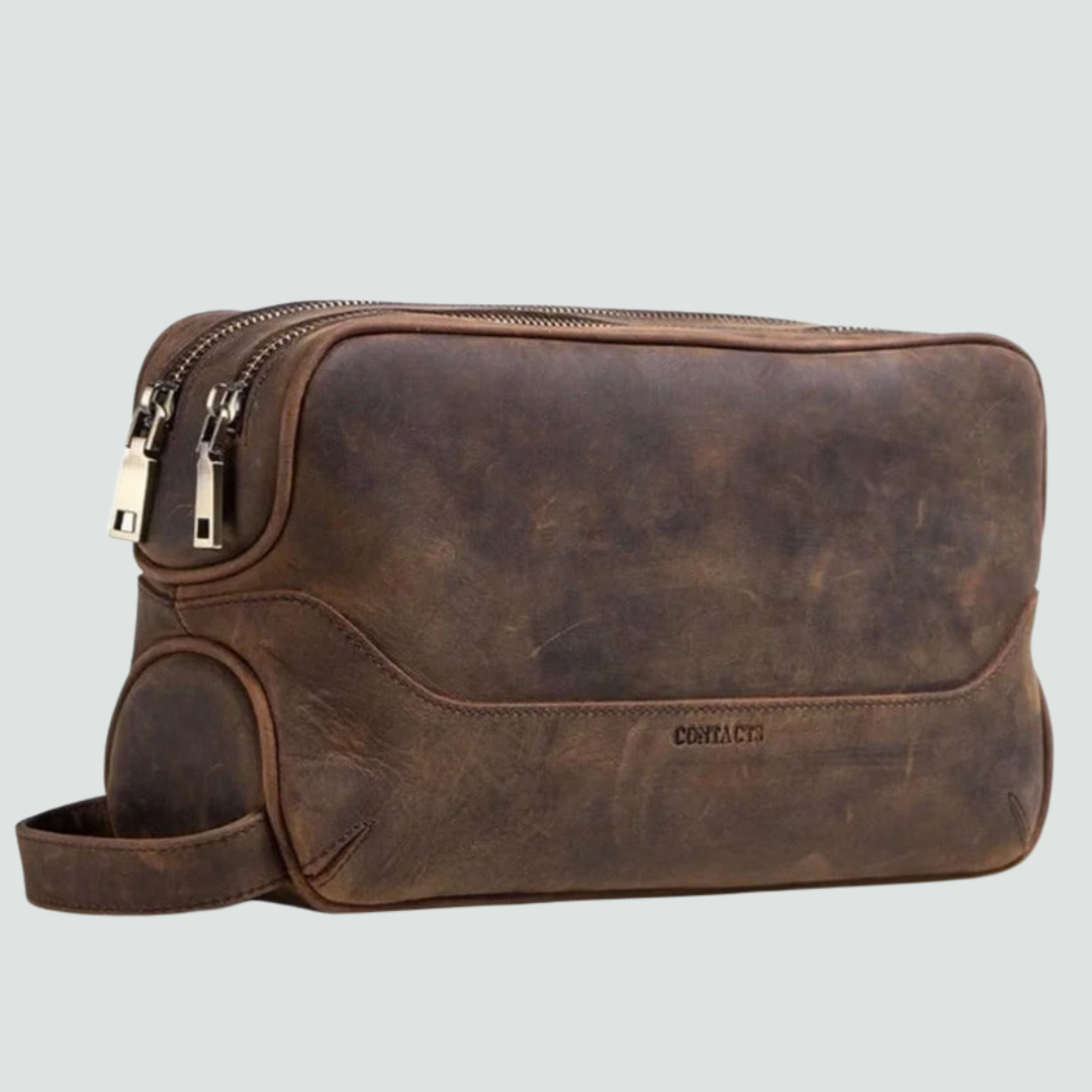 Crazy Horse Leather Toiletry Bag
