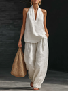 Zoë™ Sleeveless Set with Wide Pants