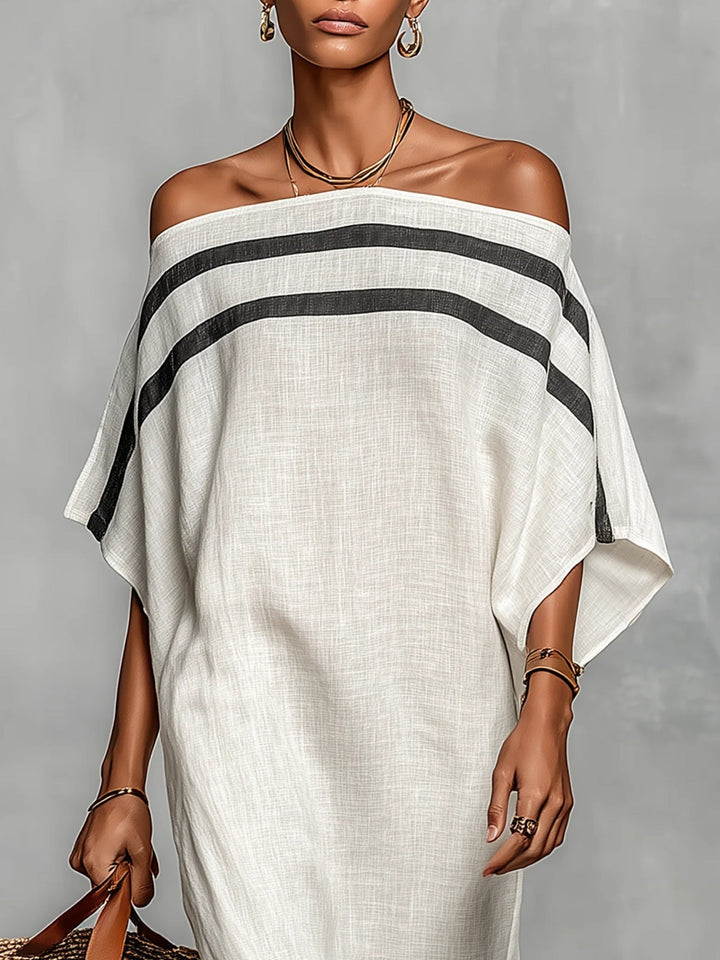 Aveline™ | Off-Shoulder Maxi Dress with Batwing Sleeves