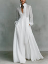 Léonie™ | Minimalist Maxi Dress with Stand-Up Collar