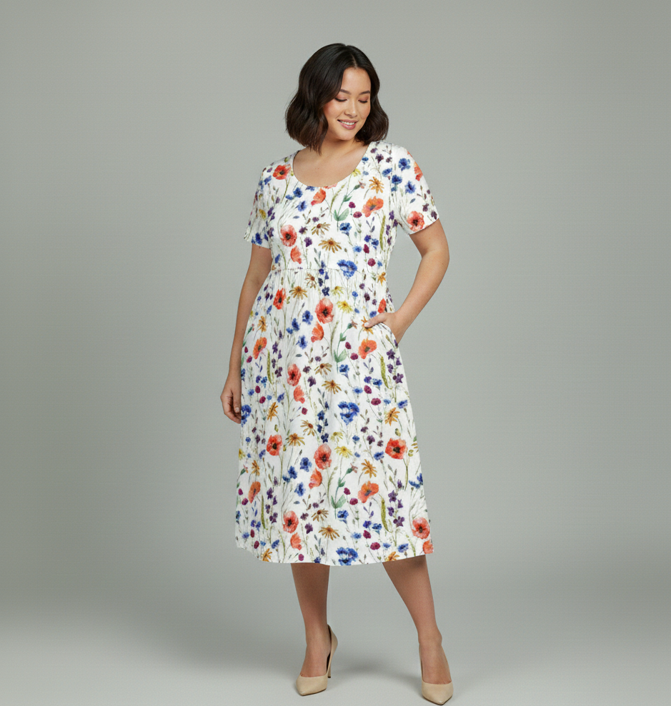 Doreen - Elegant Tummy Covering Dress