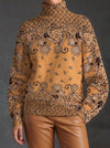 Oleander™ | Caramel Paisley Turtleneck