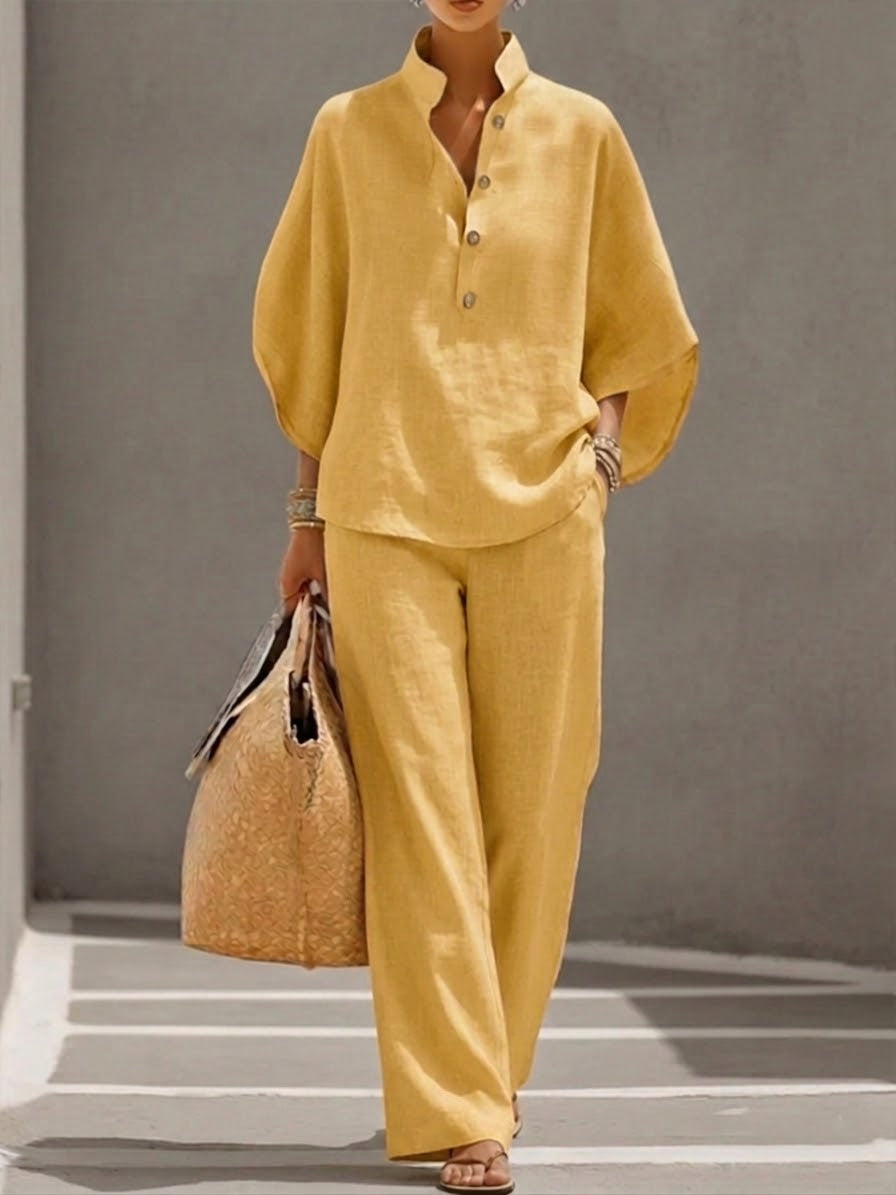 Mariel | Batwing Sleeve Set with Wide Pants