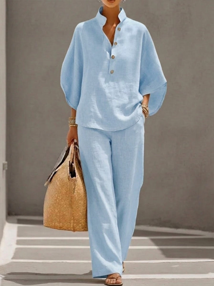 Mariel | Batwing Sleeve Set with Wide Pants