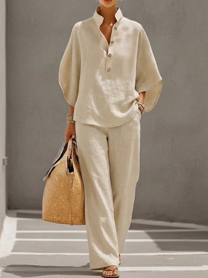 Mariel | Batwing Sleeve Set with Wide Pants