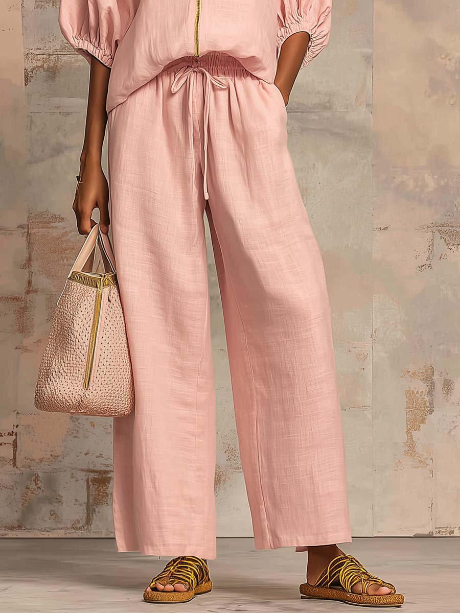 Léonie | Elegant Two-Piece Cotton and Linen Set